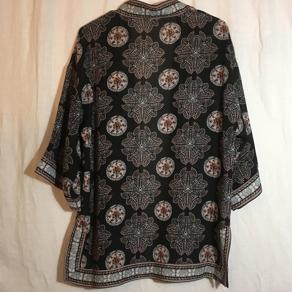 Max Studio Kimono Sz Small Oversized Boho Gyspy Lagenlook Boxy Artsy Layering - Picture 2 of 8